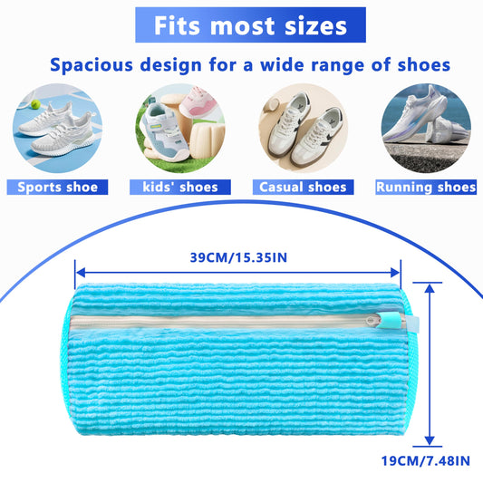 2-Pack Reusable Shoe Washing Machine Bag - White Protective Laundry Bag for All Shoes, Anti-Deformation & V1107-CS-XZXHDL