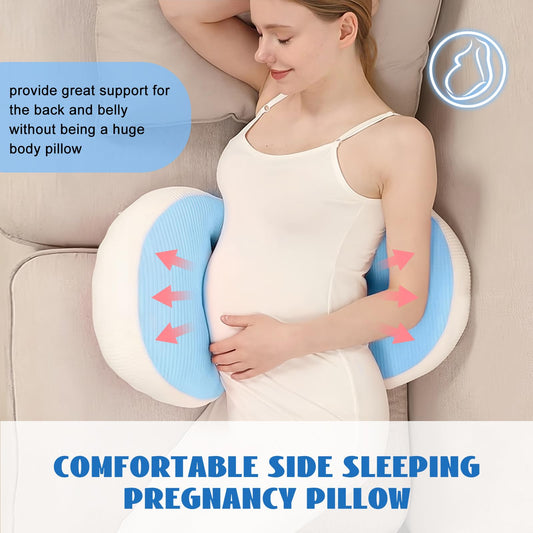 Adjustable Pregnancy Pillow with Velcro Design - Side Sleeping Support for Back, Belly, Hips & Legs, V1107-CS-YFHYZLA