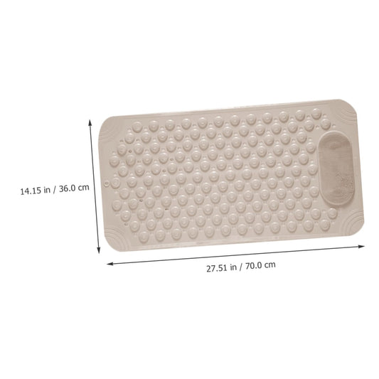 Non-Slip Bath Mat with Foot Scrubber - 70 x 36 cm, Anti-Skid Suction Cups & Drain Holes, Waterproof Shower V1107-CS-YSFHD3670