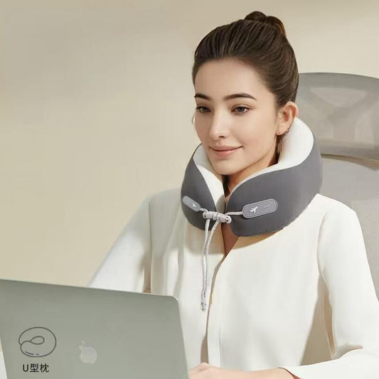 Cooling Memory Foam Neck Pillow for Travel-U-Shaped Ergonomic Travel Pillow for Adults,Flight Neck Pillow V1107-NECK PILLOW3-BLACK