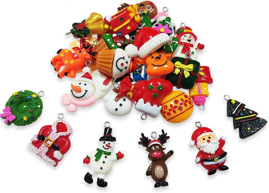 60pcs Mini Christmas Ornaments for Mini Tree Decorations Small Christmas Ornaments Resin Miniatures for Craft V1107-SDZC002-60
