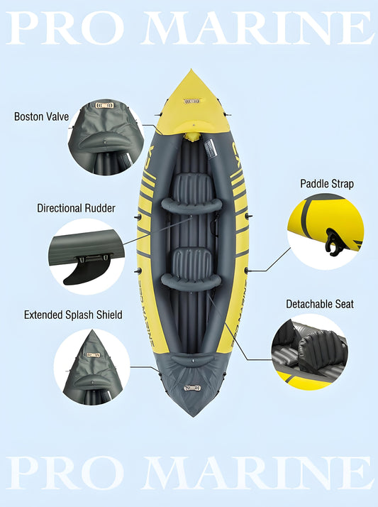 Advanced Elements Inflatable Kayak: 1/2 Person Recreational Convertible (Yellow) - Tandem/Solo Paddling with V1107-SRPHT