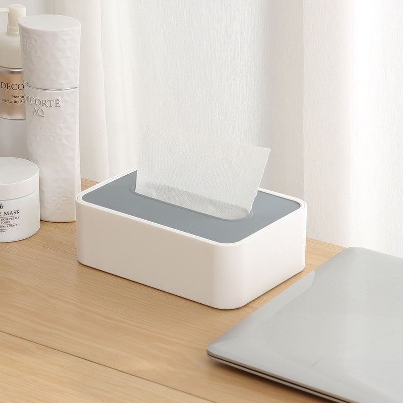 Desktop Tissue Box Height-Adjustable Storage Box for Home Living Room And Dining Room-White V1161-109720