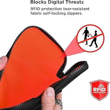 Travel Wallet - RFID Passport Holder, Self Locking Zipper Wear & Tear-Resistant Material, 3 Passport Pockets V1164-325751