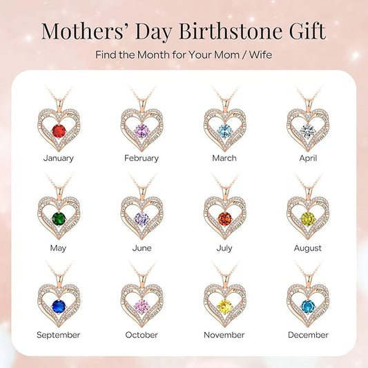 18K Rose Gold Necklaces for Women, 925 Sterling Silver Gifts for Mothers Day, Jewelry for Wife Mom Her V1164-325767