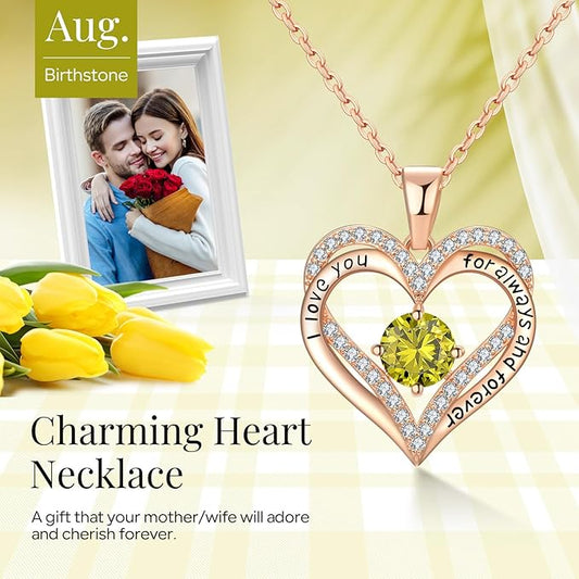 18K Rose Gold Necklaces for Women, 926 Sterling Silver Gifts for Mothers Day, Jewelry for Wife Mom Her V1164-325771