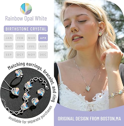 Infinity Love Heart Necklace, Birthstone Necklace for Women, Jewelry for Women with Healing Crystals, Allergy V1164-325779