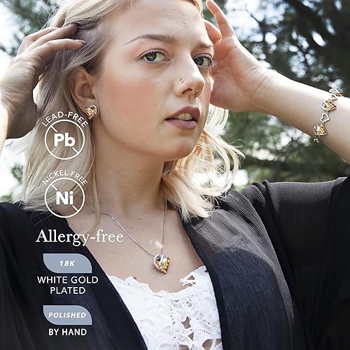 Infinity Love Heart Necklace, Birthstone Necklace for Women, Jewelry for Women with Healing Crystals, Allergy V1164-325796