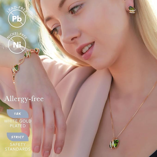 Wish Stone Pendant Necklace, Necklaces for Women with Birthstone Crystals, Allergy-Free Jewelry for Women V1164-325807