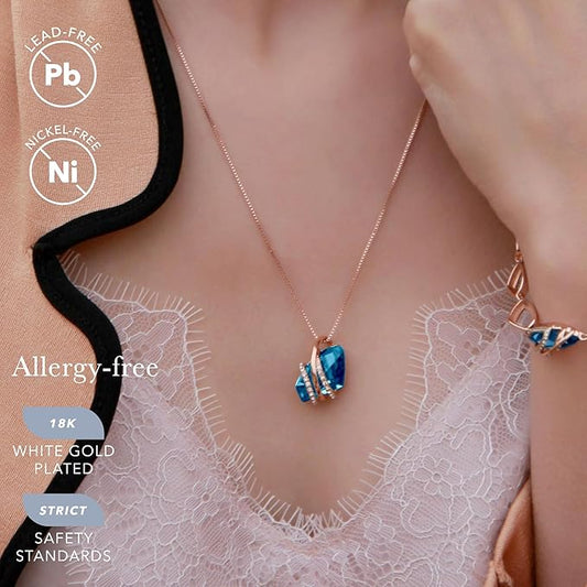Wish Stone Pendant Necklace, Necklaces for Women with Birthstone Crystals, Allergy-Free Jewelry for Women V1164-325812