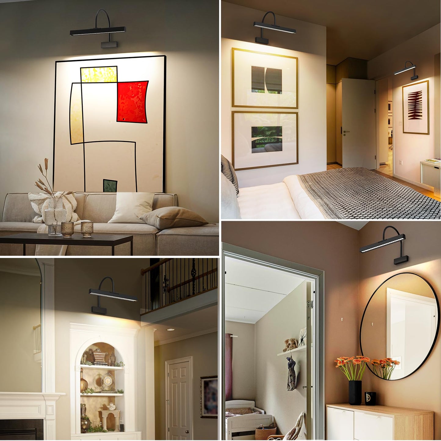 Picture Frame Light with Remote, Wireless 16 Inch Black Art Light, Battery Operated Picture Light with 3 CCT, V1171-CB-BOM001292