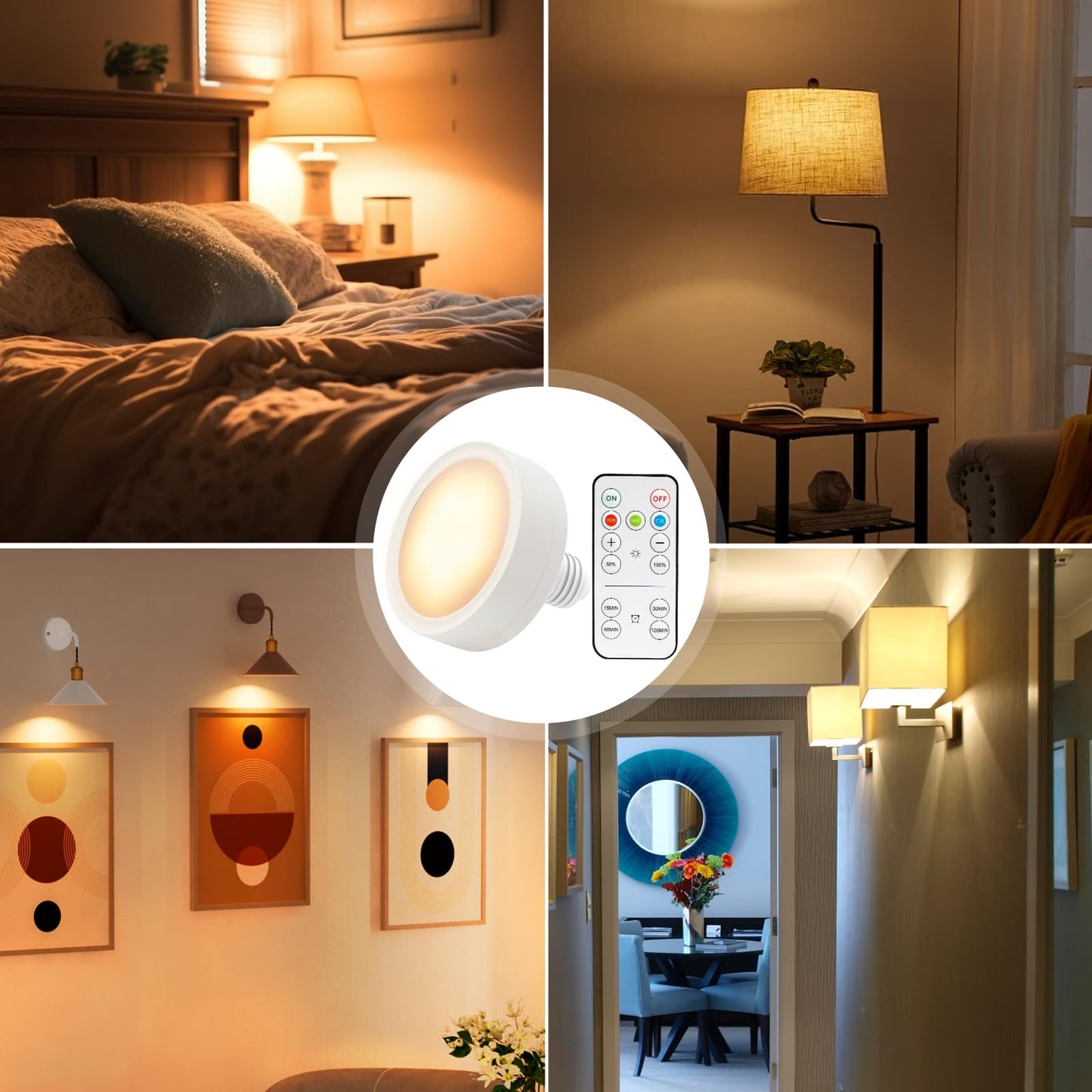 LED Battery Operated Lamps for Indoor Wall Light, E27, Remote Control and Touch Control CCT with E27 and Iron V1171-CC-BO-CCT-FROST-2