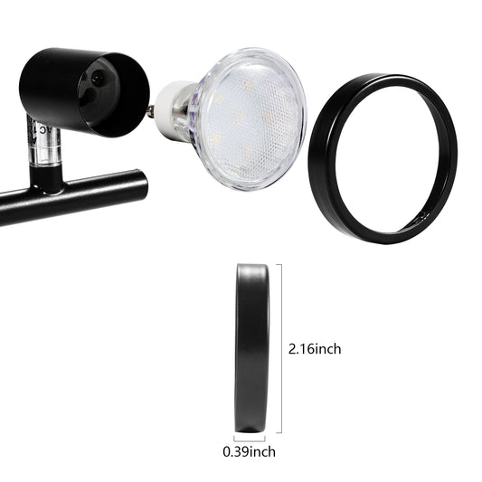 6 Pack GU10/MR16 Bulb Decorative Trim Rings, Heat Insulation Anti-Scald Protective Rings for Track Lighting, V1171-CP-XA-7O11-9O96