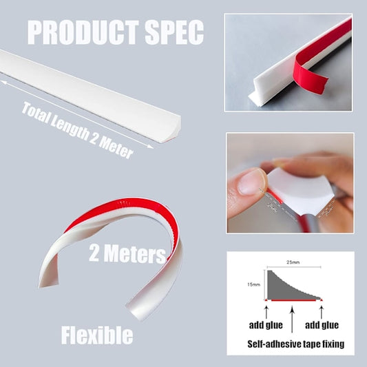 Self-adhesive sealing strip 2 m white compatible with bathtub shower sink wet room floor V1188-CAQQ-97832-1