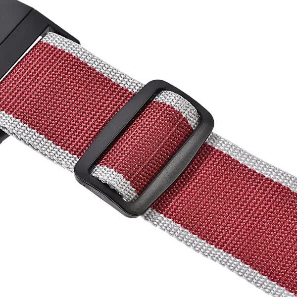 Luggage Straps Suitcase Belts with Buckle and Lock, 2M x 5cm Adjustable PP Packing Straps, Red Gray, 4pcs V1188-CARR-3184-1