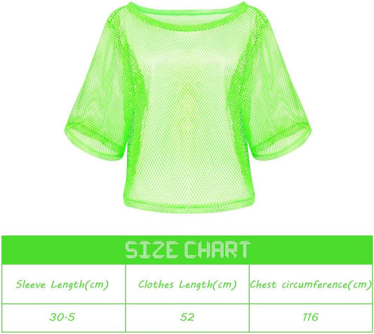 80s Neon Party Clothes Costume Accessories Set, 1980s Retro Theme Party Decoration Outfit for Women Girls B V1188-CE-A41-00200-4