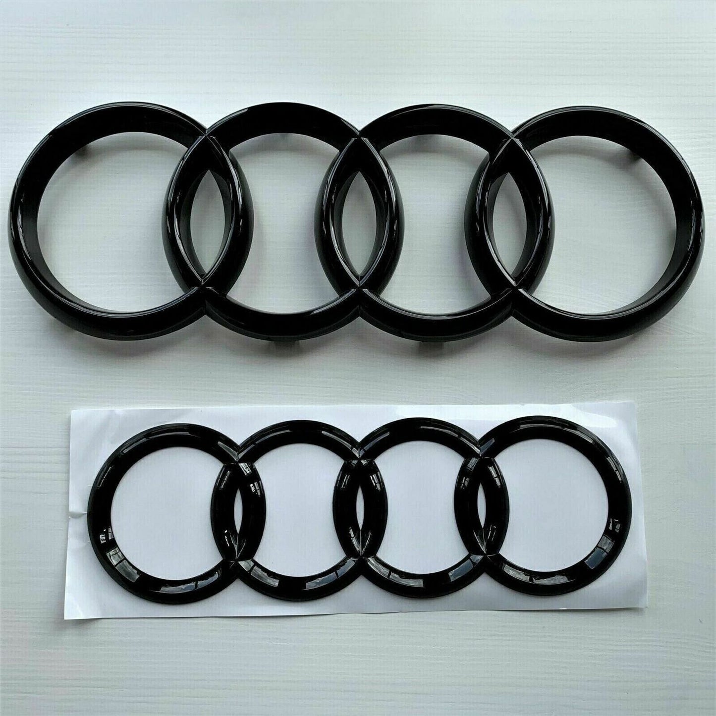 Replacement Audi A1 A3 A4 A5 Front & Rear Black Emblem Rings Set - 273mm & 192mm V1188-CE-Y00473