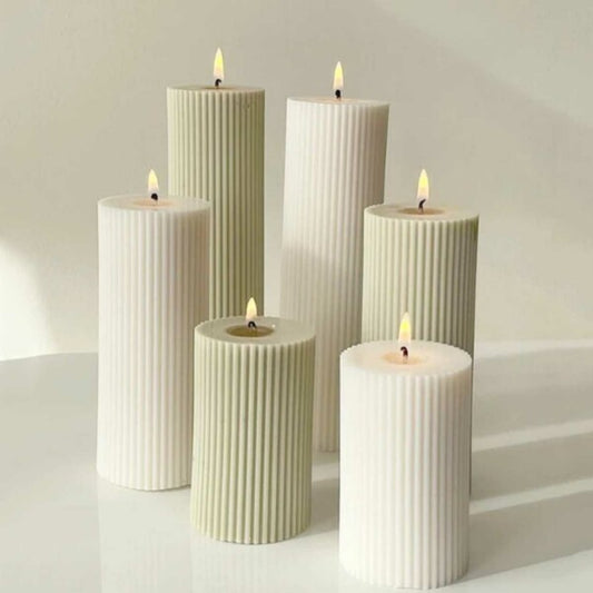 White Silicone Ribbed Candle Mold DIY for Halloween Candles V1188-CE-Y1009-00196