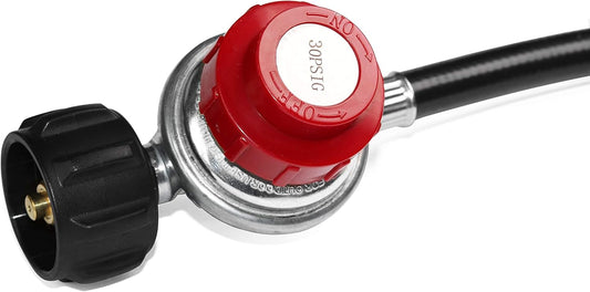 0-30 PSI Adjustable Propane Regulator with 4 Feet QCC1/Type1 Hose - Fits for Propane Burner Turkey Fryer V1188-CYX-DP-300