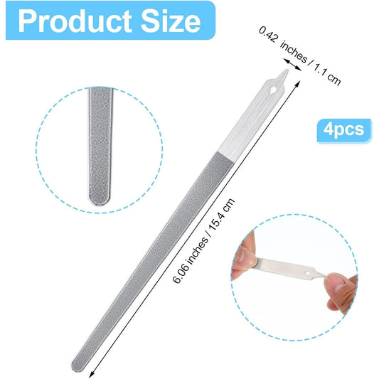 4 Pcs Diamond Deb Nail File Metal Nail File with Sharp Pointed Tip, Stainless Steel Nail Filer Metal Nail V1188-CYX-J02-3104