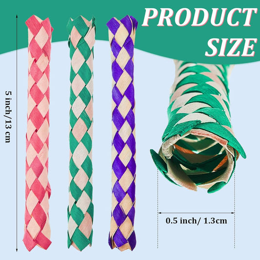24 Pieces Chinese Finger Trap Bamboo Finger Traps PET Bird Chew Toy Birds Foraging Chopper Toy for Kids V1188-CYX-JXH-1058