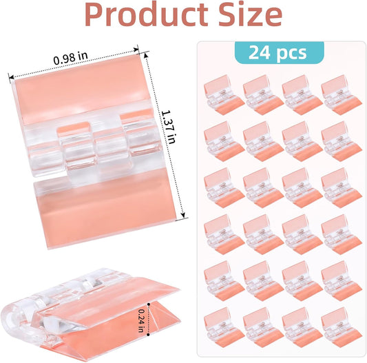24Pcs Acrylic Small Hinges, 1.4x1 inch Clear Self-Adhesive Hinges, Folding Hinge Tool for Cabinet Drawer V1188-CYX-JXH-2135