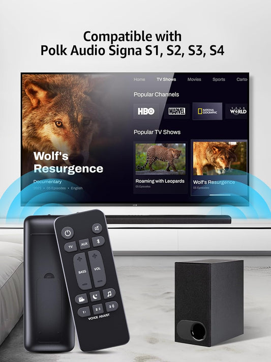 Universal Soundbar Remote Control Replacement for Polk Audio Signa S1, S2, S3, S4 Ultra-Slim Sound Bar, V1188-CYX-JXH-2216