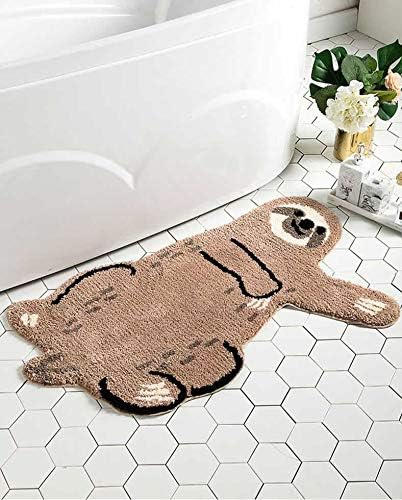 Cute Soft Small Sloth Shaped Mat for Bathroom,Showroom Bathmat,Non-Slip Bath Rugs,Play Carpet Area Rug for V1188-CYX-LHJ-1469