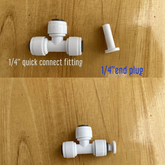 2 Size 1/4'' and 3/8'' Plug End Cap for RO System Reverse Osmosis Water Line Fittings Quick Connect Fitting V1188-CYX-LHJ-1578