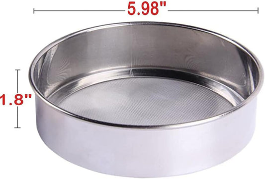 6 Inch Small Tamis, 18/8 60 Mini Fine Mesh Flour Sieve Flour Sifter Round Stainless Steel Flour Sieve V1188-CYX-LHJ-2290