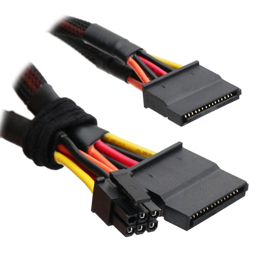 SATA 15 Pin x2 to Mini 6 Pin ATX Cord Compatible with Dell Inspiron 3653 3650 HDD SATA Power Cable 12inch/30cm V1188-CYX-LHJ-2400