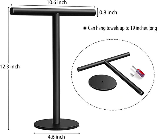 Hand Towel Holder Stand for Bathroom Vanity Countertop Matte Black T-Shape Towel Bar Rack Stand Towel Bar for V1188-CYX-LHJ-291