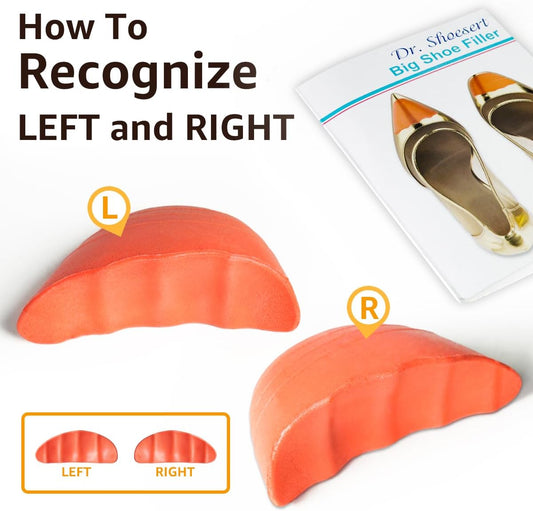 Dr. Scholl's Shoe Filler Inserts - Toe Cushions Make Shoes Fit, Half-Sizes Adjust Too Big for High Heels, V1188-CYX-LHJ-426