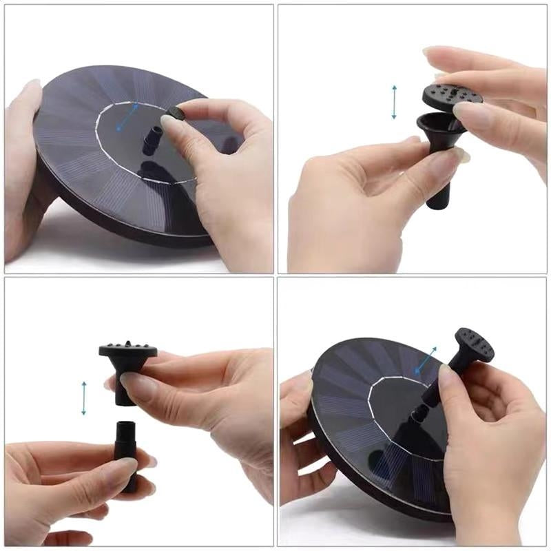 Solar Fountain 16 cm Black Water Fountain for Garden, Compatible with Solar Cell V1188-JAR108-05470-1