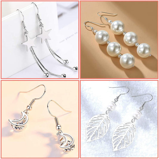 925 Silver Earring Hooks for Jewelry Making, Hypoallergenic Earring Hooks Accessories, 100 Earring Hooks, 150 V1188-MA05-2360