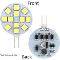 G4 LED Bulb 2W 12-24V Warm White 3000K 200LM Non-Dimmable 12x5050 SMD for Cabinets Compatible with Phillips V1188-MA108-01387-1
