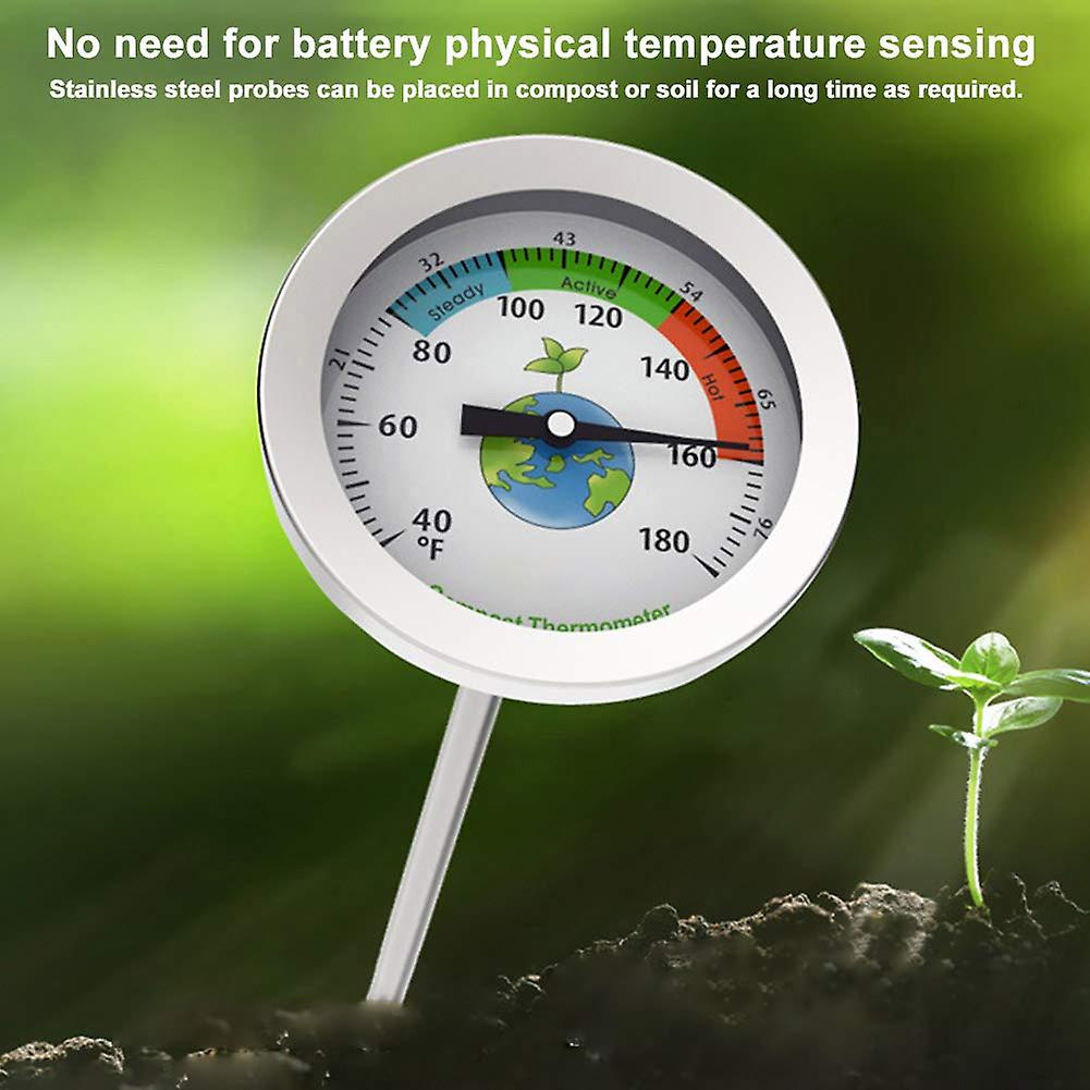 Compost Thermometer with Max Dial for Garden Soil Measurement Portable V1188-MA108-01583-1