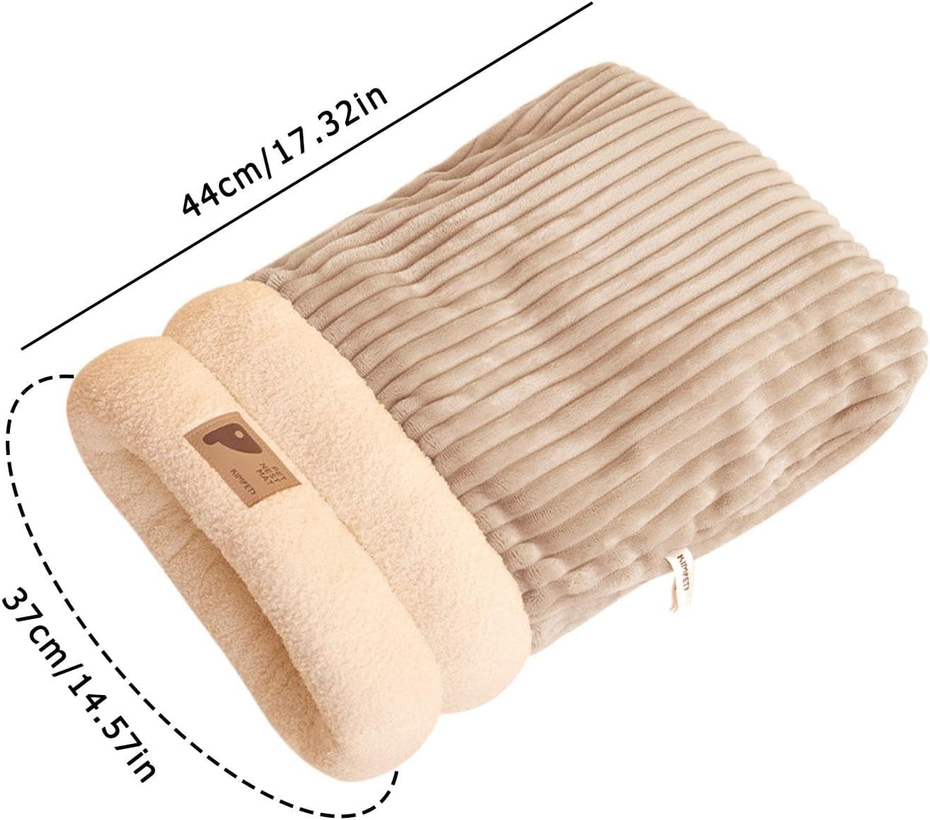 Cozy Cat Sleeping Bag Warm Washable Pet Bed Gray Size L 34x20x20cm V1188-MA60-24977-1