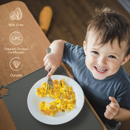Silicone Baby Placemat 2-Pack Non-Slip Washable BPA-Free for Kids Light Mauve Skin Tones V1188-MA60AM-01779-3