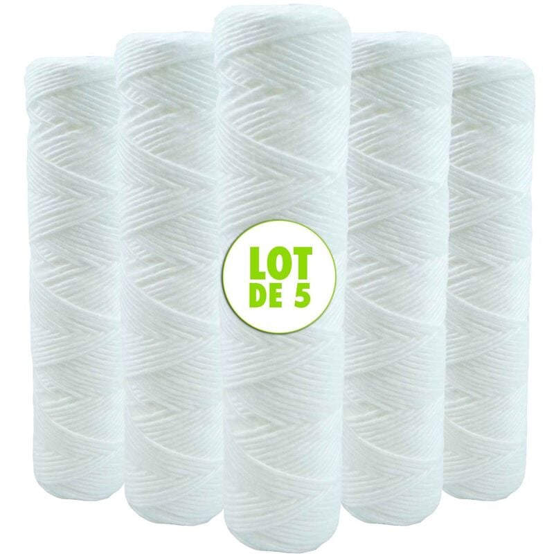 9 3/4 Inch 20 Micron Anti-Sediment Water Filter Cartridges 5-Pack Compatible with 10 Inch Filter_MGF V1188-MAGA101-04618-1
