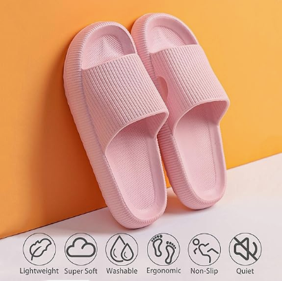 Cloud Slippers for Women and Men, Pillow House Slippers Shower Shoes Indoor Slides Bathroom Sandals, Ultimate V1188-MS-210-012
