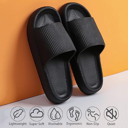 Cloud Slippers for Women and Men, Pillow House Slippers Shower Shoes Indoor Slides Bathroom Sandals, Ultimate V1188-MS-210-024