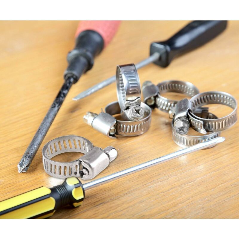 12 pcs Adjustable Stainless Steel Hose Clamp Pipe Clips Fastener (9-16Mm) V1188-MS-227-0047