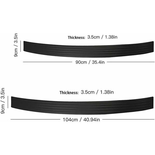 Rear Bumper Protector Guard Universal Black Rubber Anti-Scratch Trunk Door Entry Guards Accessory Trim Cover V1188-MS-227-0107