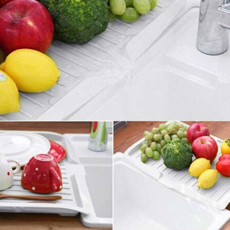 Premium Dish Drainer Plastic Dish Drainer Mat Dish Drainer Dish Rack Sink Side Drainer Sloped Draining Tray V1188-MS-227-0109