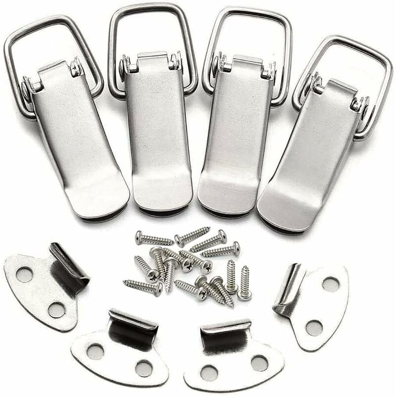 Stainless Steel Tension Clasp With Screws, 56Mm Lever Clasp, Toggle Spring Loaded Latch, Clamp Clip, Box V1188-MS-227-0151
