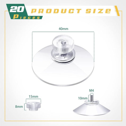 40Mm Plastic Suction Cups Clear Pvc Suction Cup Strong Adhesive Suction Holder With Screw Nut For Car Shade V1188-MS-227-0205