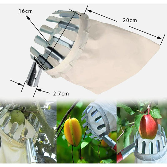 Fruit Picker, 1 Fruit Collector, Metal Fruit Picker, Fruit Picker With Bag, Cherry Picker, Diameter 16 Cm, V1188-MS-227-0270