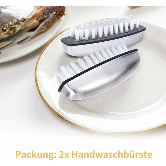 2X Stainless Steel Hand Nail Brush, Nail Brushes Hard Bristles Nail Cleaning Brush For Cleaning Hands, Nails, V1188-MS-227-0307