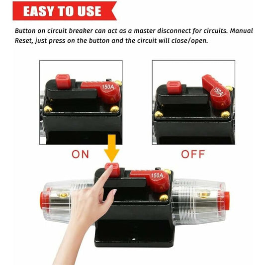 Car Fuse Circuit Breaker, Auto Circuit Breaker Car Protection 12V - 24V Dc, Manual Reset Switch Car Audio V1188-MS-227-0311